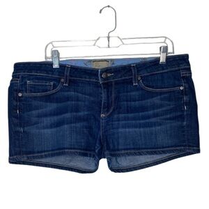 ✨VINTAGE LUX✨ Paige Blue Denim Shorts (98% Cotton) Beach Print Lined